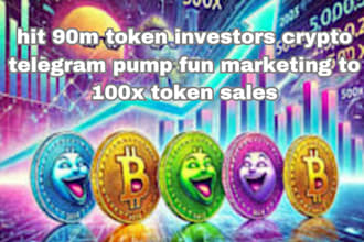 hit 90m token investors crypto telegram pump fun marketing to 100x token sales