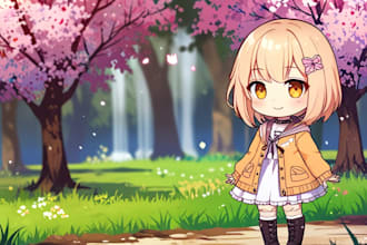 draw your character into cute chibi illustration