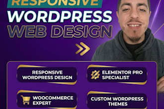 build responsive wordpress website design or elementor web design