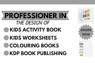 create kids activity books, workbooks and coloring books for amazon KDP