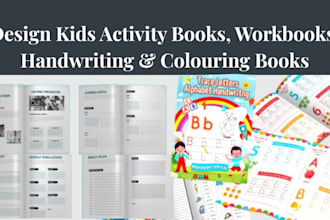 design kids activity book, tracing workbook and coloring book for amazon KDP