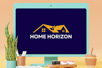 design modern real estate building home construction mortgage logo