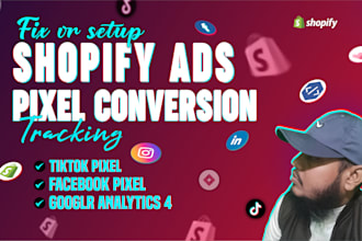 set up shopify ads conversion tracking with ga4, meta capi, tiktok pixel via GTM