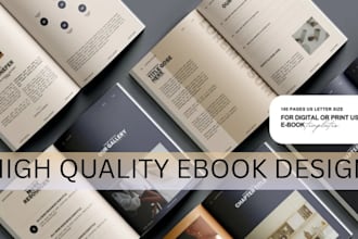 create ebook design, book formatting, workbook design, book cover design