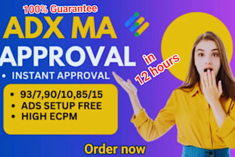 provide 100percent guarantee google adx approval in 12hours