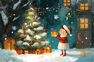 do  design amazing postcard, christmas holiday greeting card
