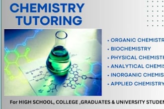 assist you in chemistry, organic, physical, inorganic, general and analytical
