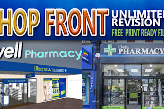 do signage design, window graphics, shopfront or storefront and signboard design