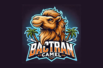 do unique bactrian camel mascot logo with free source file