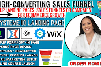 setup systeme io sales funnel, wix, clone clickfunnels  landing page, mailerlite