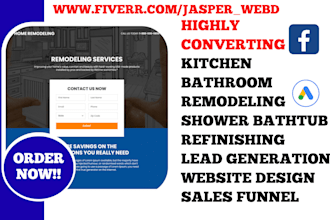 generate kitchen bathroom remodeling shower bathtub refinishing leads website