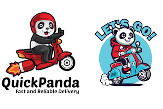 design unique biker mascot panda logo
