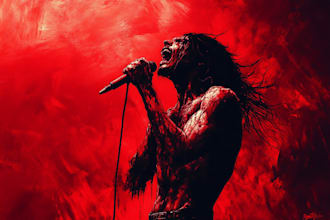 do an brutal, dark, horror, metal art illustration