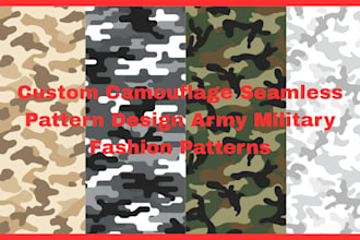 design custom seamless camouflage patterns for streetwear and apparel
