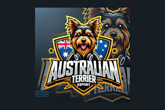 do australian terrier mascot logo with unlimited revisions