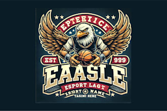 design bald eagle esport mascot logo with express delivery