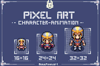 design pixel art characters, backgrounds, and game assets