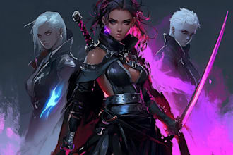 draw futuristic, cyberpunk, fantasy art with high quality