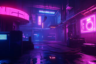 create a illustration of futuristic cyberpunk city