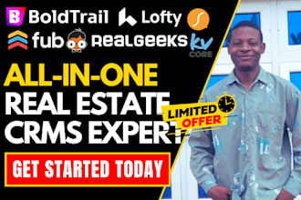 setup lofty CRM website, boldtrail, kvcore, real geeks, follow up boss, kv core