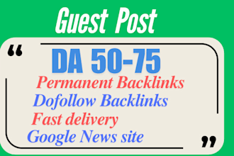 provide high quality dofollow guest post backlinks