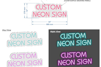 design led neon sign source file for manufacturing