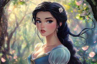 make you a beautiful portrait in disney cartoon style