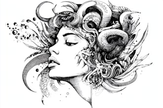 make line art, monoline geometric, minimalist tattoo design