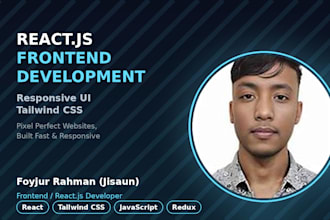 develop responsive front end website using react js