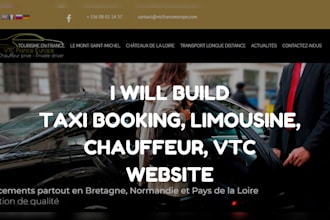build taxi booking website, chauffeur website, limousine vtc taxi website