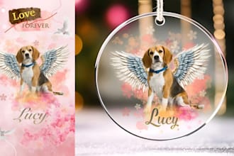 do pet memorial photo edit, angel wings heaven pet loss gift