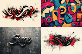 do typography, graffiti, lettering, and text logo design