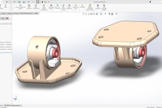 do 3d modeling automotive part using solidworks