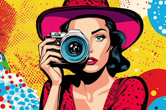 draw a retro pop art roy lichtenstein style