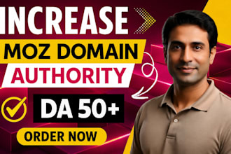 website domain authority moz da 50 plus guaranteed