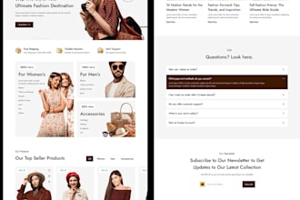 design shopify clothing brand website, fashion website, boutique, clothing store