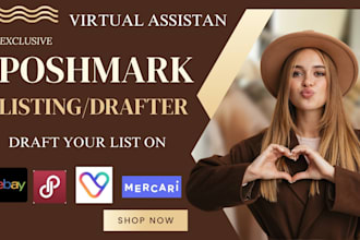 draft list your poshmark, ebay,mercari, vendoo and esty listings