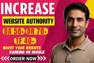 domain authority 50 domain rating 70 majestic trust flow 40 plus