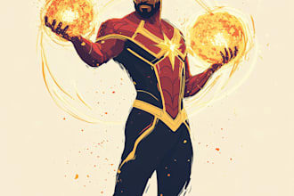 draw you into superhero comic book pop art cartoon