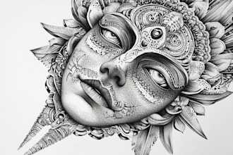 high end dotwork tattoo design for you