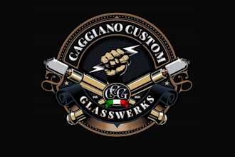 design unique custom glass works logo