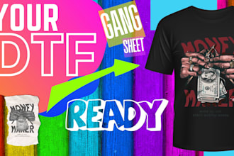 convert image to dtf dtg gang sheet in any size