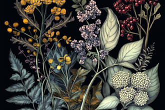 make botanical water color illustrartion