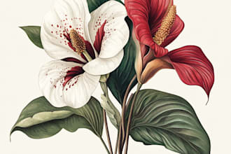 draw botanical water color illustration