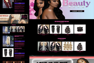 design hair extension website, hair extension shopify store, beauty website