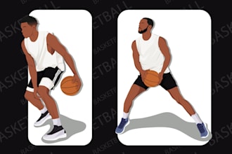 draw minimalist illustration sports player