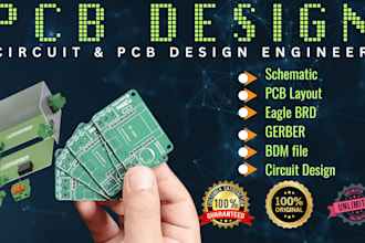do schematic pcb design, circuit design, pcb layout,  electronic circuit gerbers