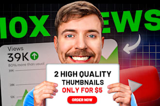 design any type of stunning youtube thumbnail at best price