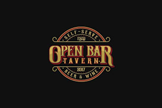 make unique craft beer tavern wine restaurant logo