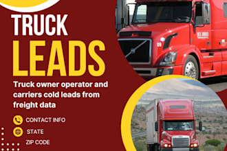 give truck owner operator and carriers cold leads from freight data